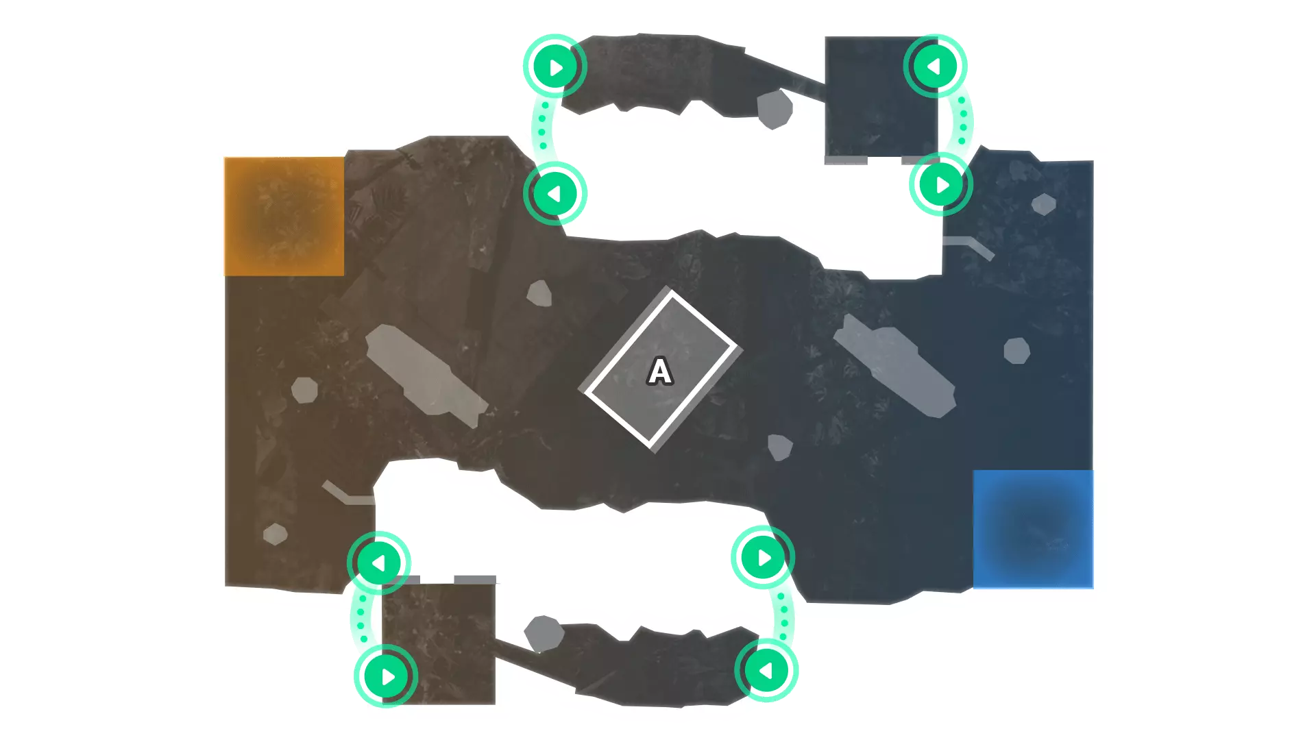 Silva - Tactical 2D Top-Down Map with Spawn Points and Objectives - EVA VR Strategy Guide